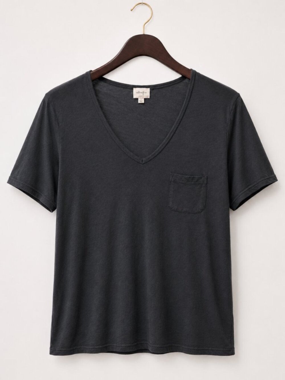 Wilfred Free Black Cotton V-Neck Casual T-Shirt Size L